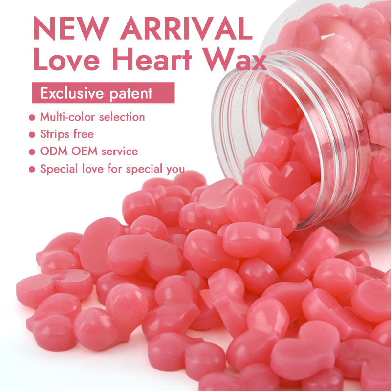 Waxkiss Love Heart Wax Beads - Pink Rose - Shimmer - Free Rosin