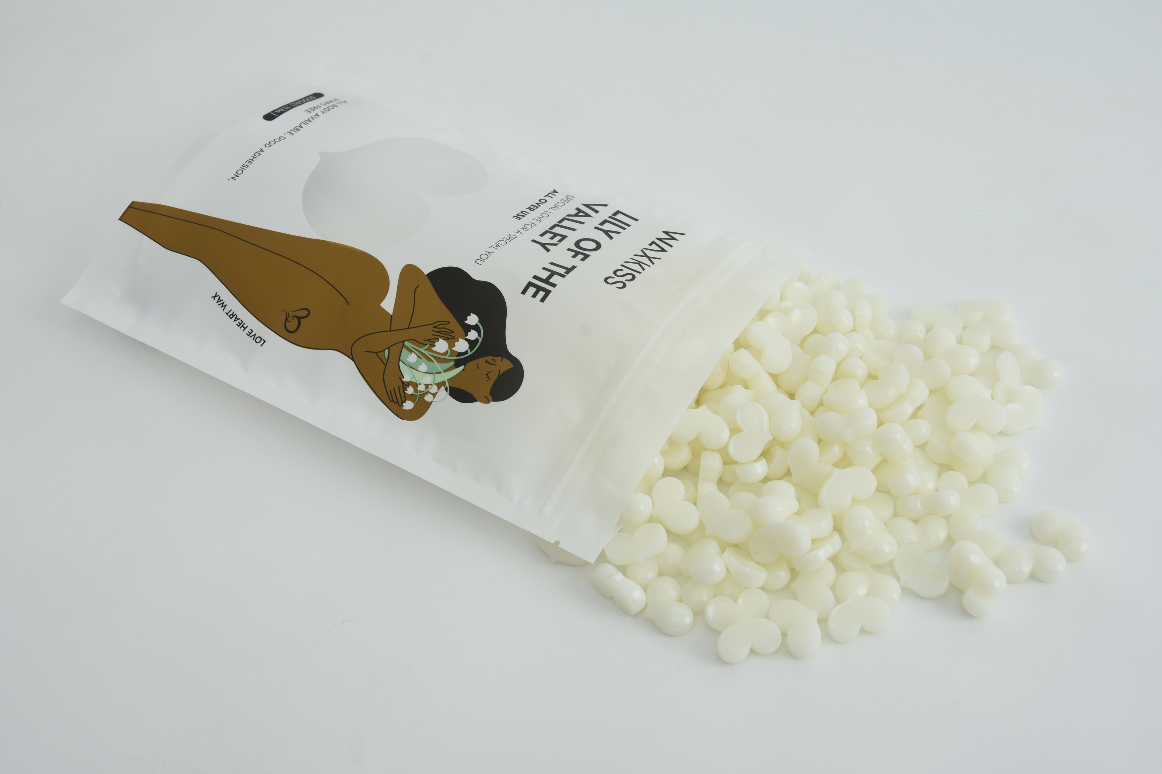 Waxkiss Love Heart Wax Beads - White Chocolate - Shimmer