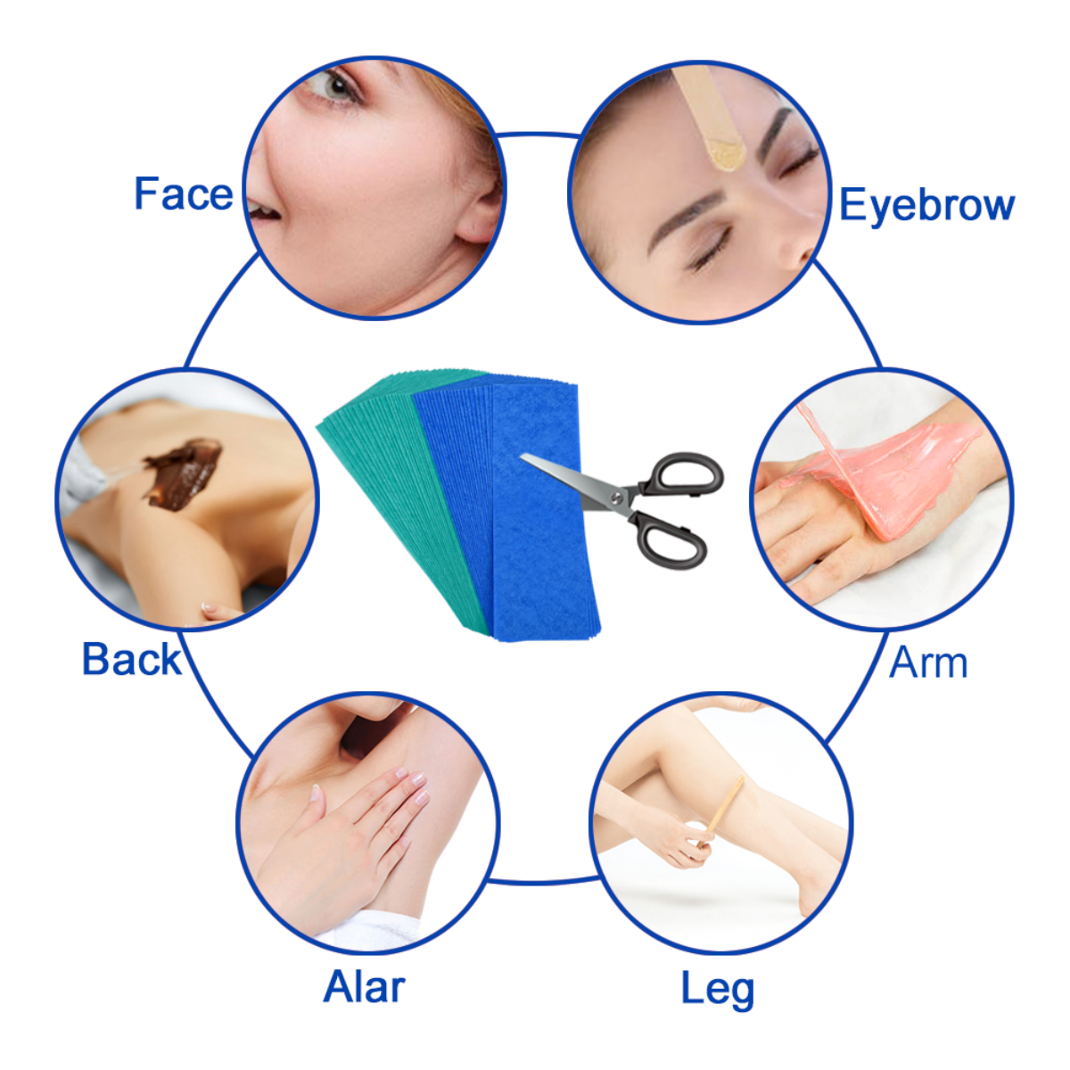 Waxkiss Wax Strips - Green & Blue