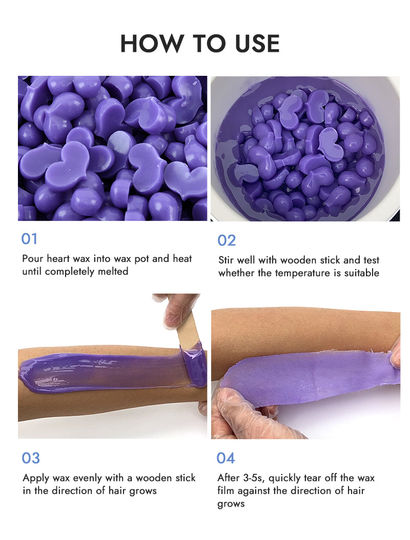 Waxkiss Love Heart Wax Beads - Lavender Purple - Shimmer